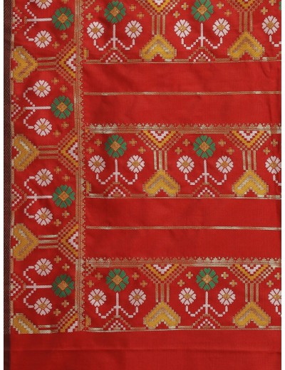 KAPAAHA Woven Dil Patola Saree (Mehndi)